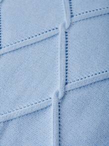 EMERY ROSE Women Solid Color Stand Collar Long Sleeve Fitted Pullover Sweater, Autumn & Winter Knit Pullover Fall - Baby Blue - View 3