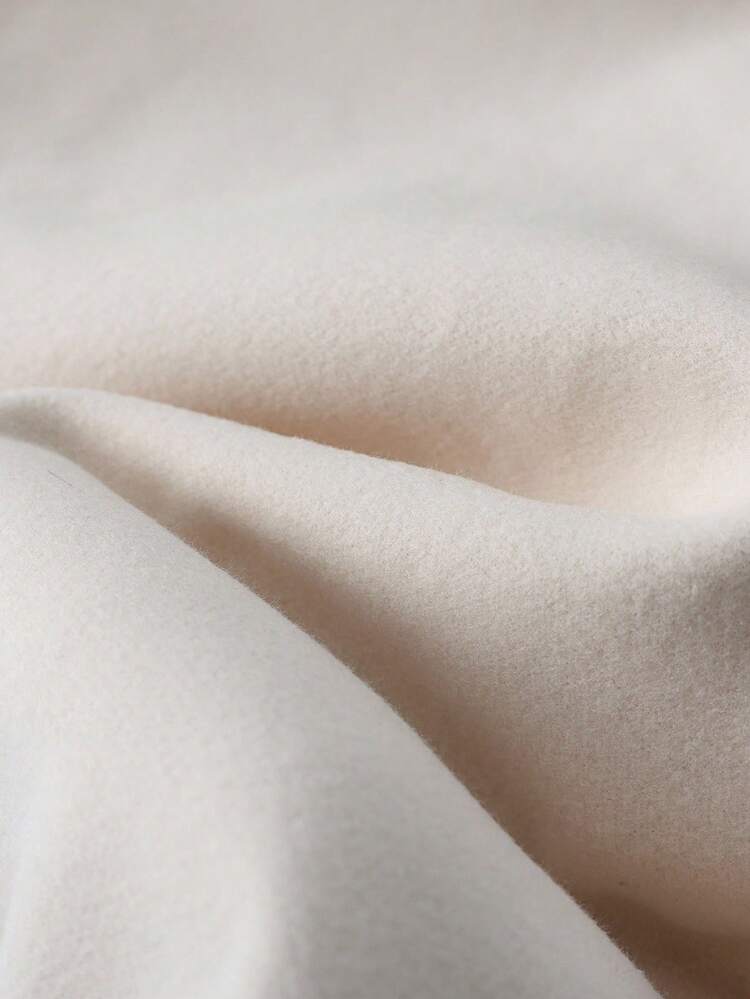 SHEIN LUNE 新款时尚短款大衣，秋冬季女士服装 - 杏色 - 查看 6