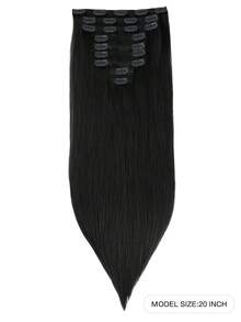 9PCS Straight Clip In Hair Extensions 100% Real Human Hair 14-24 Inch 148G Double Weft Invisible Clip Hair Extensions Remy Natural Human Hair For Women Girls Daily Use - S1 - View 3