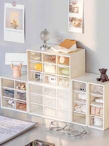 1pc Multi-Layer DIY Beads Jewelry Storage Display Box, Plastic Clear Box Practical Convenient Supplies, Gift For Valentine's Day Back To School - White - View 7