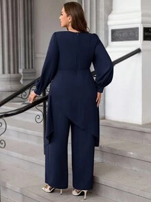 Ellevyn Bộ 2 chiếc áo voan tay dài cỡ lớn, Thu/Đông - Màu xanh hải quân - Xem 2