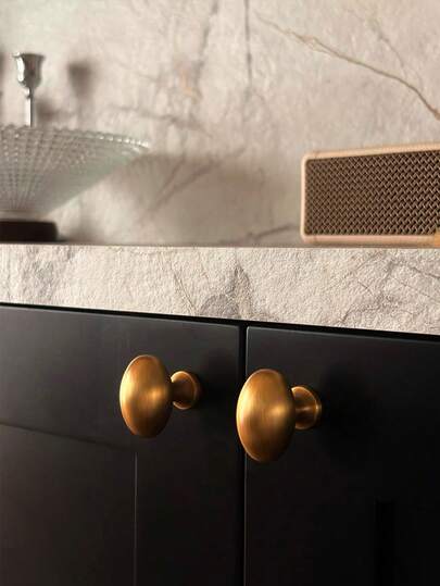 Cirelle 1pc Kitchen Door Handle Pulls Single Hole Brass Handle Drawer Cabinet Coffee Table Wardrobe Cabinet Door Knobs