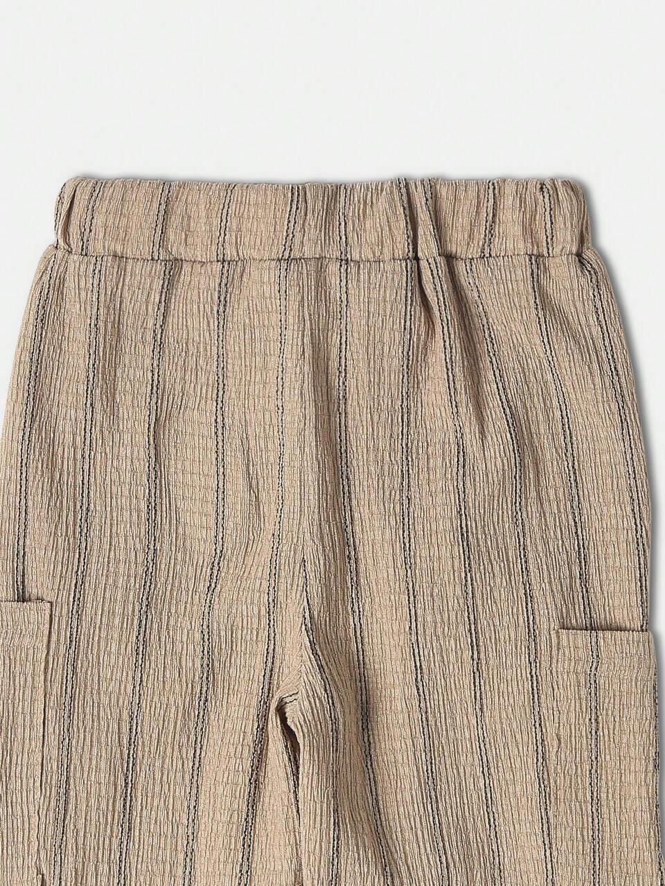 Pantalon à enfiler en lin avec poches plaquées