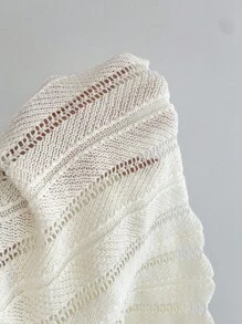 SHEIN Unity Women's Basic Casual Knit Sweater - White - View 6