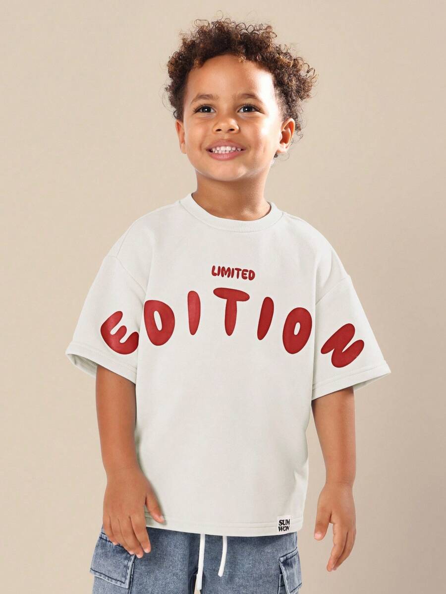 Áo thun ngắn tay cổ tròn phiên bản giới hạn SUMWON dành cho bé trai, kiểu dáng thường ngày, thoải mái, in hình đồ họa, thích hợp mặc đi học, đi nghỉ mát, du lịch, đồ cơ bản thiết yếu, dáng regular fit, thích hợp cho kỳ nghỉ. - trắng - Xem 1