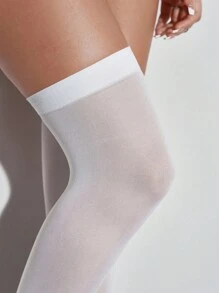 ROMWE Goth 2 Pairs Simple And Versatile College Style Over The Knee Socks - Multicolor - View 7