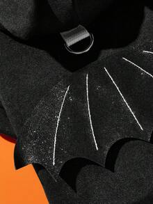 PETSIN 1 件宠物万圣节服装，猫狗通用 3D 蝙蝠装，狗衣服 - 黑色 - 查看 8