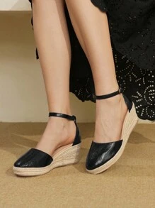 Styleloop Giày đế xuồng thời trang đơn giản, đa năng, dành cho nữ hàng ngày - màu đen - Xem 5