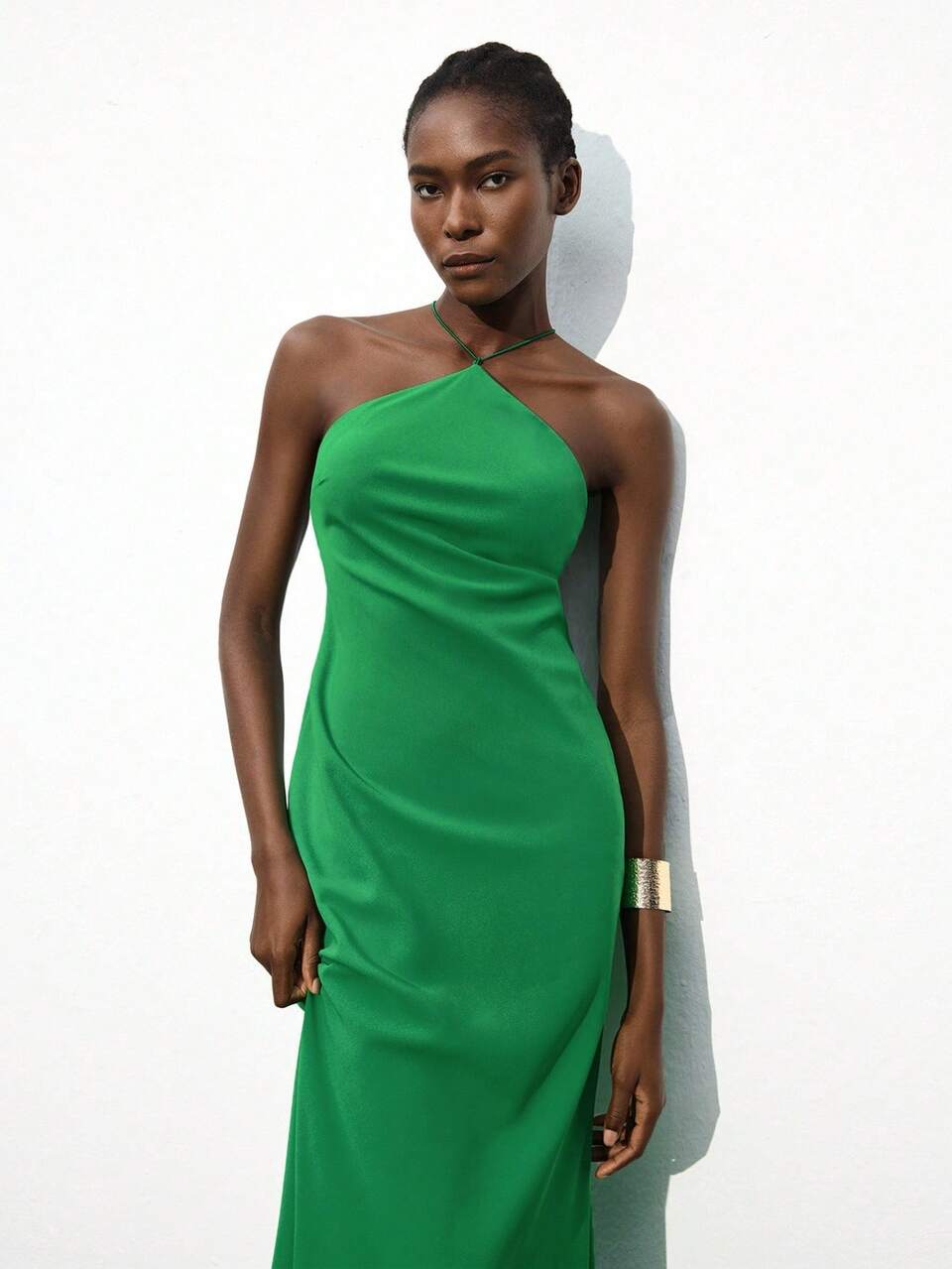 SHEIN Maija Women's Emerald Green Elegant Evening Dress,Backless Criss-Cross Twist Rope Summer Party Night Outfits,St Patrick's Day Beach Vacation Easter Dress
