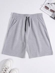 RueChic 100%Cotton 2pcs/Set Men's Waffle Fabric Basic Shorts - Multicolor - View 4