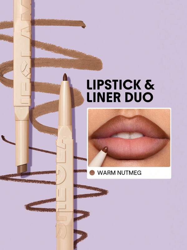 SHEGLAM Duo di rossetto e matita per labbra Glam 101 - Noce moscata calda