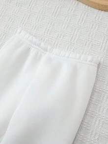 SHEIN Playful Pals 2 件套女婴休闲舒适时尚简约百搭可爱花卉全印花圆领运动衫和运动裤套装，秋冬，可爱运动花卉装 - 彩色 - 查看 5