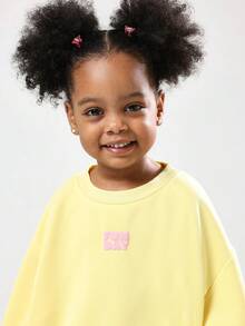 Bộ áo nỉ hai mảnh màu vàng SUMWON dành cho bé gái, kiểu dáng năng động, thích hợp mặc đi chơi mùa đông, thu, xuân, đi nghỉ mát. - Màu vàng - Xem 5