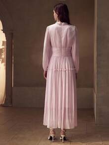 MOTF PREMIUM WOMEN'S HEAVY BEADED COLLAR DRESS - Mauve Purple - View 3