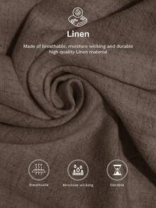 SHEIN X Scot Louie Easowa 亚麻休闲女短裤，适合春夏季 - 咖啡棕 - 查看 4