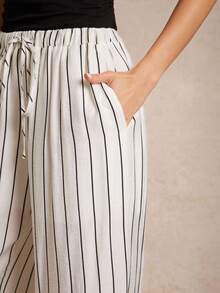 WESTFADE Quần ống đứng cạp cao có dây rút, dáng suông, kẻ sọc, phong cách đồng quê miền Tây, thích hợp cho các buổi hòa nhạc, mùa thu, mùa đông, phong cách Boho, dễ thương, thường ngày, đi nghỉ mát, phong cách cao bồi Nashville. - Nhiều màu - Xem 5