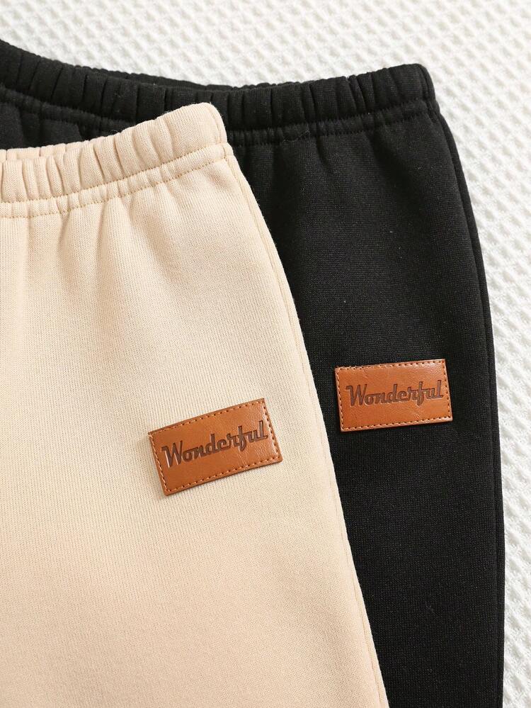 SHEIN 4pcs/Set Unisex Baby Boy & Baby Girl Cute Cartoon Print Long Sleeve Sweatshirt And Pants Set, Casual Autumn/Winter Clothes Fall - Multicolor - View 4