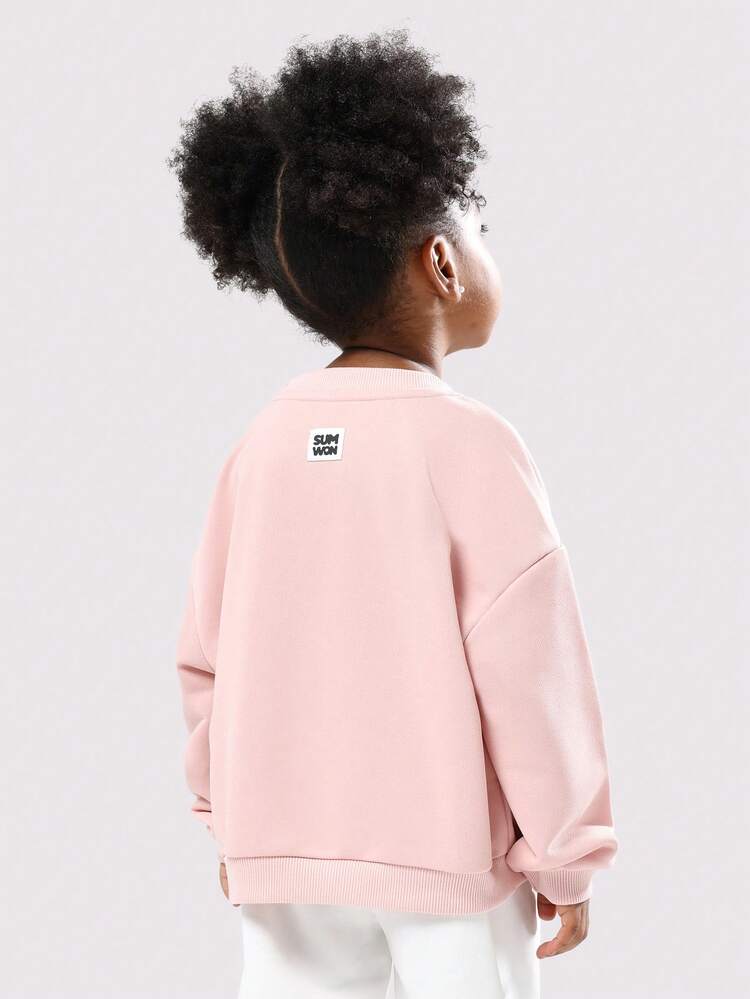 Bluza oversize z okrągłym dekoltem i nadrukowanym logo