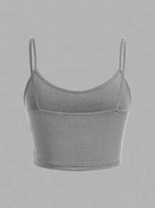 SHEIN EZwear 3 件装女式紧身短款吊带背心，黑色、深色碎花、灰色 - 适合夏季 - 彩色 - 查看 9