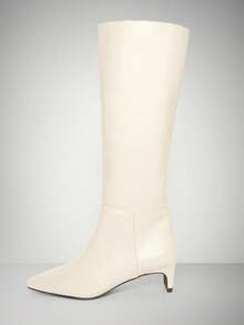 SHUZIA Bottes mi-hautes confortables à fermeture éclair pour femmes, avec talon moyen