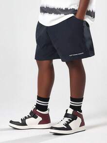 SUMWON Oversized Tie Dye Stripe Pattern T-Shirt Keep Pushing Forward Slogan Summer Casual Cool Urban Streetwear Youth Fashion Top - Black and White - View 4