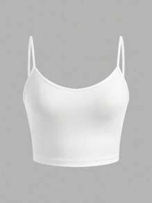 SHEIN EZwear 3 件装女式紧身短款吊带背心，黑色、深色碎花、灰色 - 适合夏季 - 彩色 - 查看 4