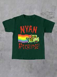 INAWLY 大码女式休闲字母印花圆领T恤，夏季