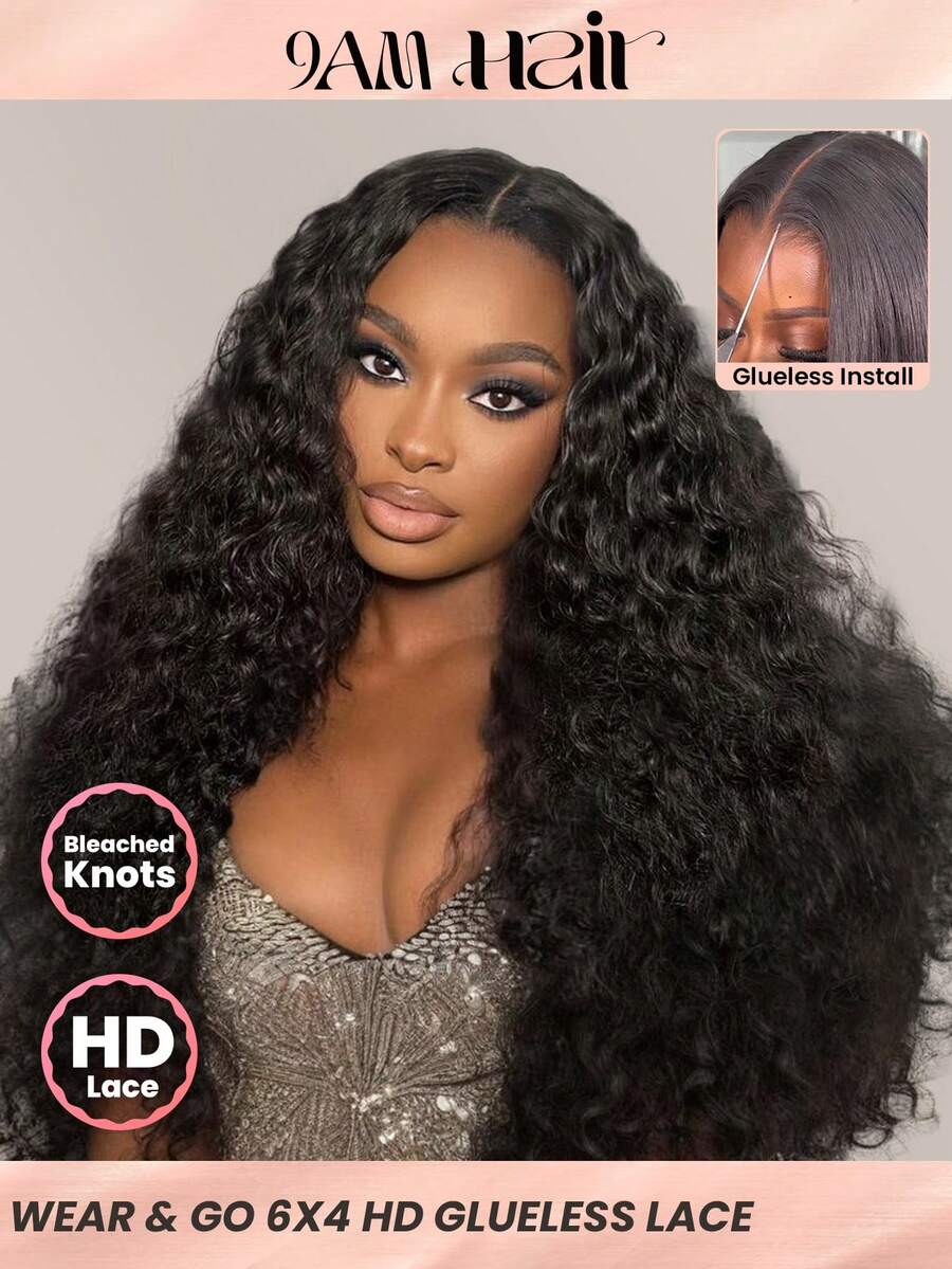 TrueHD Wear & Go Pre Bleached Glueless HD Lace Deep Wave 6*4 Lace Closure Wigs 8-14 Bob Inch 16-30 Regular Inch Long Hair Natural Color Daily Use Weaves Human Hair Wigs Vacay Vibes Active Energy Travel Essential Holiday Outfits Bridesmaid Gifts Accessories Valentine's Day Human Hair Lace Wig Natural Glueless Wig For Romantic Date For Women - SNatural - View 1