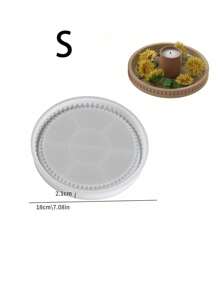 圆形泡泡珠托盘收纳盒，环氧树脂模具，DIY香味石膏板，硅胶模具，返校 - 白色 - 查看 9