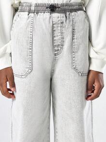 SUMWON Basic White Pullover Sweatshirt Long Sleeve Casual Crewneck Cotton Blend Winter Fall Streetwear Fashion Classic School College Essential Unisex Everyday Wear