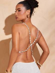 Hauture 女式纯色低胸露背吊带上衣