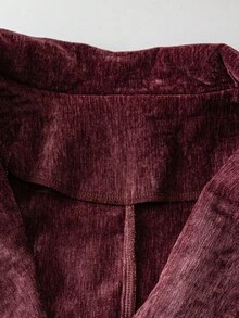 SHEIN Clasi 大码女式夹克，休闲中式风格，适合派对、聚会、街头、度假、圣帕特里克节、复活节、情人节、圣诞节、感恩节、舒适、宽松、百搭、修身、春夏、独立日 - 酒紅色 - 查看 4