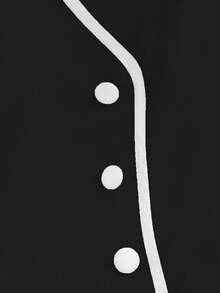 Selianne V领无袖A字腰设计时尚优雅连衣裙，夏季