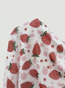 Solflare Plus Size Holiday Casual Strawberry Print Slip Dress - Multicolor - View 5