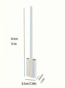 SHEIN 1 件装软硅胶马桶刷，带可拆卸手柄，免钻孔壁挂式马桶清洁器（带底座），浴室清洁工具 - 彩色 - 查看 9