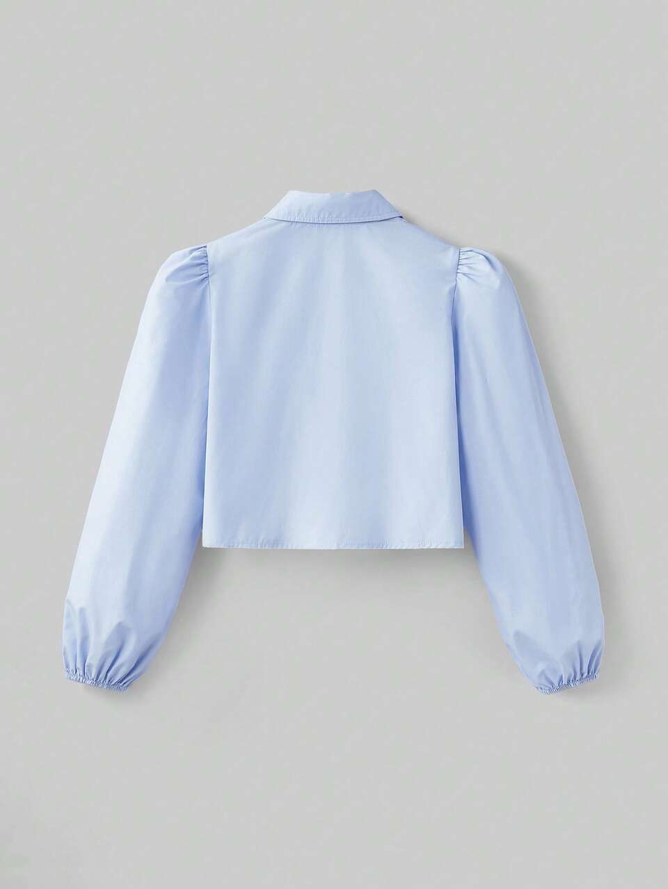 Tween Girls' Pearl Flower Decor Collar Long Sleeve Blouse