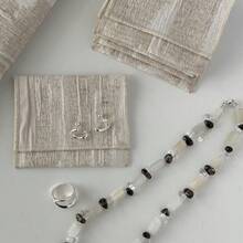 Madebyblanc 1 pieza Bolsa de tela minimalista, textura simple y de alta gama, a prueba de polvo, portátil con solapa y costura - Beis - Ver 5