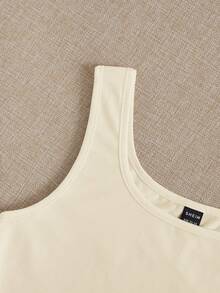 SHEIN EZwear 3 件套女士黑色、卡其色、杏色超短款紧身休闲吊带背心上衣，适合夏季 - 彩色 - 查看 5