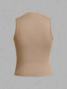 SHEIN LUNE 3件装女士圆领刺绣马匹紧身吊带背心，黑/白/灰三色可选，适合秋季作为打底衫穿着，3件装修身女式上衣 - 彩色 - 查看 5