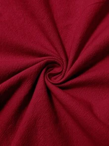 Easowa Đầm suông chữ A cổ tròn, xếp ly eo, đầm midi thanh lịch cho nữ, làm từ vải cotton hữu cơ, thích hợp cho mùa xuân và mùa hè - Đỏ - Xem 10