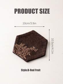 Madebyblanc 1件新中式禅意手工布艺茶杯杯垫干茶盘杯垫茶道功夫茶具配件六角杯垫 - 彩色 - 查看 6