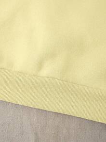 Women's Casual Solid Color Pullover Sweatshirt, Versatile, Christmas - Yellow - View 4