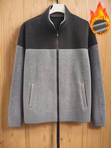 Manfinity Dauomo Chaqueta casual y versátil para hombre con parches de colores contrastantes, para otoño/invierno - Multicolor - Ver 4