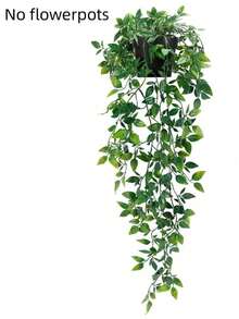 SHEIN 1PC Fake Hanging Plants, Artificial Small Potted Plants For Diy Flower Wall, Scene Layout, Living Room And Bedroom Vase Flower Arrangement, Wedding, Party, Home Decoration, Desk Stuffing.Autumn And Spring Leaf Harvest ,Home Decor,Table Decor,Farmhouse Decor,Outdoors UV Resistant Fake Flowers Faux Plants For Hanging Garden Porch Window Box Outside Decoration - Green - View 7