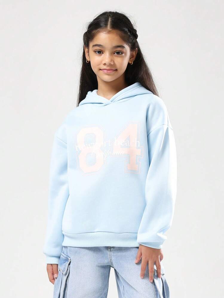 Oversized Hoodie With Collegiate Number Print