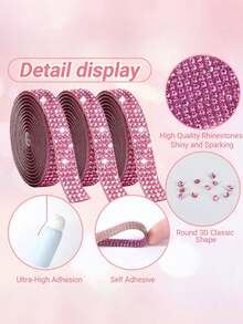 1 Pc Self-Adhesive Crystal Rhinestone Diamond Ribbon - DIY Diamond Ribbon Stickers With 2 Mm Rhinestones For Arts Crafts,Bling Silver Ribbon Rolls For Phone,Car Decoration