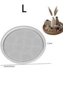 圆形泡泡珠托盘收纳盒，环氧树脂模具，DIY香味石膏板，硅胶模具，返校 - 白色 - 查看 10