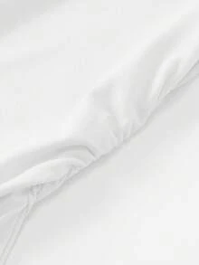 INAWLY Women's Right Shoulder Round Neck Ruffle Edge Slim Fit Short Sleeve Casual T-Shirt - White - View 3