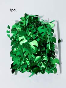 夏威夷热带派对装饰绿色棕榈叶花环 3.3X6.6 英尺铝箔流苏窗帘背景热带棕榈叶铝箔流苏横幅适合野性生日、夏威夷宴会和丛林恐龙派对，非常适合夏季海滩和泳池派对，夏威夷 - 綠色 - 查看 11