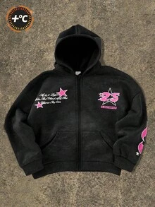 Bolty 1 Piece Tween Boy Casual Sports Street Fashion With Grab Material Graffiti Pattern Cardigan Hooded Sweatshirt Suitable For Kids Outfits Toddler Boy Clothes Back To School Boys Set Suitable For Birthday Parties, Evening Parties, Performances, Weddings, Baptisms, Opening Ceremonies Daily Suitable For Daily Use Suitable For School Suitable For Travel Suitable For Sports Suitable For Autumn And Winter Seasons Fall